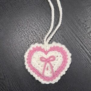 Handmade Pink and White Heart Pendant